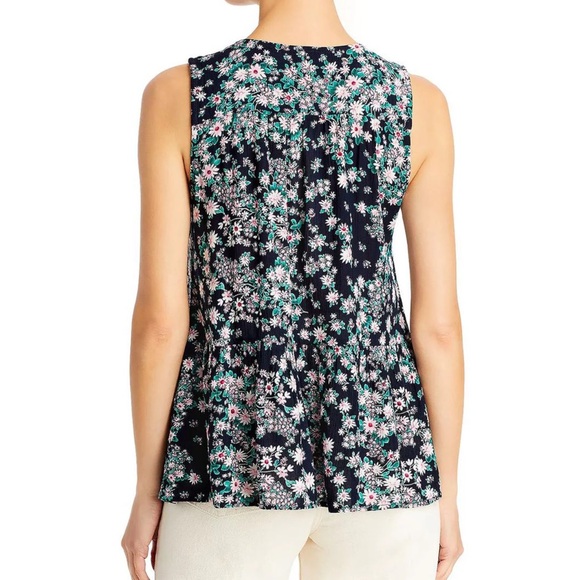 Bila Floral Print Tie Neck Sleeveless Tunic - Picture 2 of 4